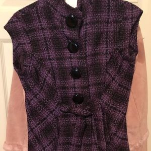 Purple & black  button vest  size Med